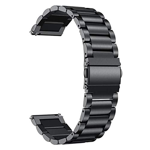 Acm Watch Strap Stainless Steel Metal 20mm Compatible with Huami Amazfit Gts 2e Smartwatch Belt Luxury Band Royal Black
