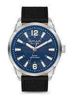 OMAX Analog Blue Dial Mens Watch with Silver Index - GX29P42I