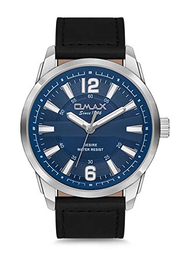 OMAX Analog Blue Dial Mens Watch with Silver Index - GX29P42I