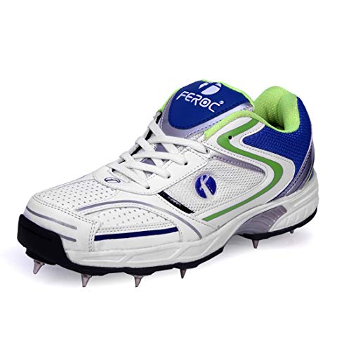 FEROC SL Full Cricket Spikes Shoes (5.5, Green)