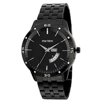 Star Trend Robust Black Analogue Day&Date Watch for Men's|Boy's