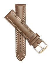 Load image into Gallery viewer, 22MM Padded Leather Strap for Watch (Beige Plain/White Stitch)

