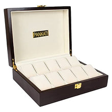 Load image into Gallery viewer, PANKATI Polished Wooden Watch Box for 10 Watches
