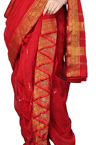 Traditional Wear Printed Brahmani Nauvari Saree (Acrylik), Without blouse  piece
