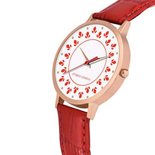 Load image into Gallery viewer, Studio Etheno Rosegold Case with Abstract Dials and Geniune Leather Red Strap
