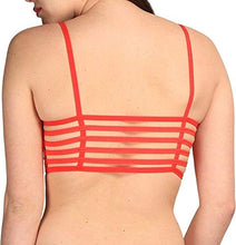 Load image into Gallery viewer, Manpasand Women&#39;s Cotton Blend 6 Straps Padded Bralette with Removable Pads (RED, Free Size)
