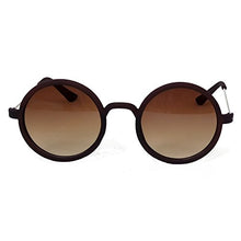 Load image into Gallery viewer, HRINKAR Round Brown Lens Brown And Silver Frame Uv Protection Sunglasses For Men And Women
