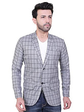 Load image into Gallery viewer, abc garments Casual Checkered Blazer for Men&#39;s (S, Grey)
