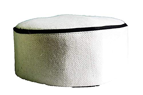 ARUNA Unisex Wool Himachali Topi (72527210155_White With Black Ring_Free Size)
