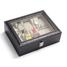 Load image into Gallery viewer, Styleys PU Leather 10 Slots Wrist Watch Display Box Storage Holder Organizer Watch Case (W12 - Black)
