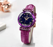Load image into Gallery viewer, Nakzen Starry Shine Diamond Cut Dial Ladies Watch - Purple

