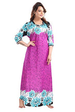 Load image into Gallery viewer, TUCUTE Women&#39;s Blended Floral Maxi Nighty (Umbrella-Flare Nighty_Purple_Free Size)
