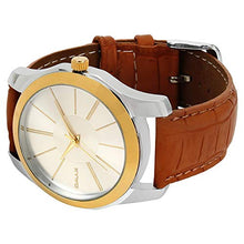 Load image into Gallery viewer, OMAX Analogue Men&#39;s Watch(Gold Dial Brown Colored Strap)-OP002-G
