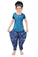 TUCUTE Girl's Sarina Printed Top and Dhoti Set Pack of 1 (Kids Dhoti Top_Denim Blue_5-6 Years)