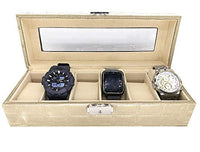 Biaba Collection 5 Slots Pu Leather Watch Case Display Collection Storage Box with Leather Finish