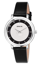 Load image into Gallery viewer, Oreva Leather Womens &amp; Girls Round Analogue Watches (Black-Silver)
