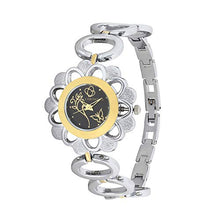 Load image into Gallery viewer, Chronikle Unique Women&#39;s Metal Chain Wrist Watch with Designer dial (Dial Color: Black | Band Color: Silver)
