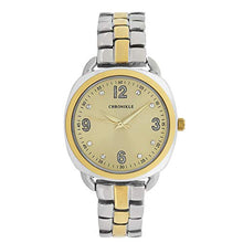 Load image into Gallery viewer, Chronikle Unique Women&#39;s Metal Chain Wrist Watch with Diamond Studded Stones On Dial (Dial Color: Golden | Band Color: Silver &amp; Gold)
