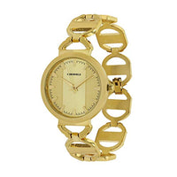 Chronikle Unique Women's Designer Metal Chain Wrist Watch (Dial Color: Golden | Band Color: Golden)
