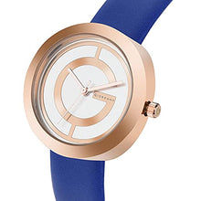 Load image into Gallery viewer, Giordano Women&#39;s White Dial Blue Leather Strap Watch, Model No. A2042-07
