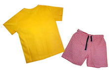 Load image into Gallery viewer, Shaishav wears Cotton Baby Boy&#39;s T-Shirt and Shorts Set (Mustard Yellow, 4-5 Years)
