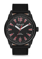 OMAX Analog Black Dial Mens Watch with Red Index - GX29M22I