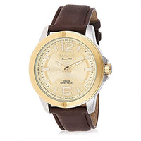 OMAX Analog Gold Dial Mens Watch with Brown Strap - GX23T15I