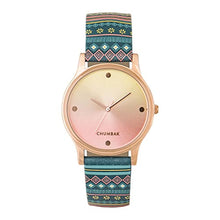 Load image into Gallery viewer, Teal By Chumbak Ombre Aztec Watch - Teal - Watch for Women, Analog Strap Watch, Metal Dial, Ladies Wrist Watch, Casual Watch for Girls, Printed Strap

