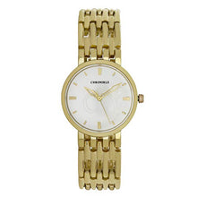 Load image into Gallery viewer, Chronikle Women&#39;s Metal Chain Wrist Watch with Designer dial (Dial Color: White | Band Color: Golden)
