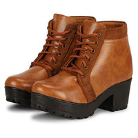 commander Casual Ankle Length Boots For Girls and Women (39, C-Tan, 817)