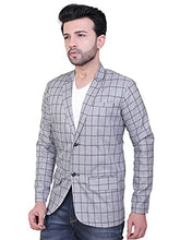 Load image into Gallery viewer, abc garments Casual Checkered Blazer for Men&#39;s (S, Grey)
