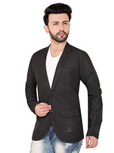 Load image into Gallery viewer, A.B.C. Garments Men&#39;s Regular Fit Tuxedo Blazer(black blazer viscose collar black palan_Black_X-Large chest inch 44 length inch 31)
