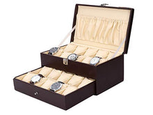 Load image into Gallery viewer, Hard Craft Watch Box for 20 Watches (Brown-Cream)
