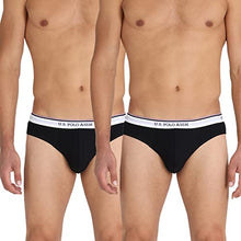 Load image into Gallery viewer, U.S. POLO ASSN. Men&#39;s Mid-Waist Solid 100% Cotton Briefs Pack of 2 (I666-615-P2_Assorted_L)
