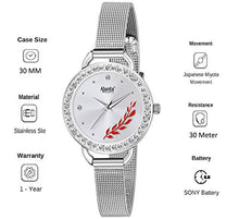 Load image into Gallery viewer, Ajanta Silver Dial with Silver Mesh Belt Watch for Women - AWC203KTL-3 (Silver)
