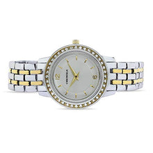 Load image into Gallery viewer, Chronikle Women&#39;s Metal Chain Wrist Watch with Diamond Studded Stones on dial (Dial Color: White | Band Color: Silver &amp; Gold)
