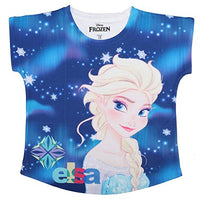 Frozen by Wear Your Mind Girl's Plain Regular fit T-Shirt (DFZ0023_Blue 11 11-12 Years)