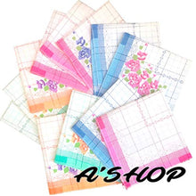 Load image into Gallery viewer, A&#39;SHOP Beautifully Designed Colourful Bright Printed Floral Multicolored Handkerchief 100% Cotton Hankies for Kids, Women, Girls (Pack of 12)(Print May Vary) (White)
