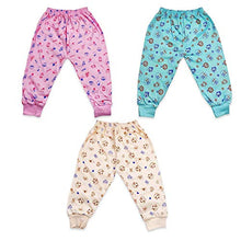 Load image into Gallery viewer, Vanee Kids Full Length Ribbed Printed Pajama Set of 3- Pink, Sea Blue, Peach
