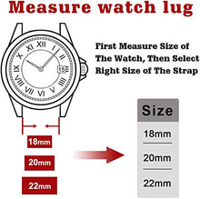 Load image into Gallery viewer, EwatchAccessories 18mm Grey Genuine Leather Watch Band Strap with Silver Stainless Steel Buckle for Men and Women
