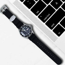 Load image into Gallery viewer, EWatchAccessories 22mm Black Silicone Rubber Watch Band Strap Silver Stainless Steel Buckle Clasp for Men and Women | Comfortable and Durable Material
