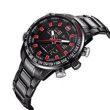 Load image into Gallery viewer, Naviforce NF-9093 Black-Red Stainless Steel Analog-Digital&quot;Mens Watch&quot;
