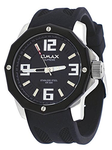 Omax Silicone Analog Black Dial Watch (Black Dial Black Silicone Strap Sporty Wrist Watch) -SS351