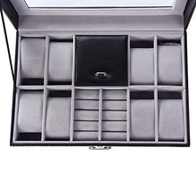 Load image into Gallery viewer, divinz Men&#39;s/Women&#39;s Leather Watch Box Organizer Case Multi Slot-8 Watch 2 Ring Compartment
