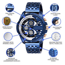 Load image into Gallery viewer, Duke Chronograph Mens Watch, Water Resistant Timepiece with Stylish Stainless-Steel Strap for Everyday Use (Blue Dial)
