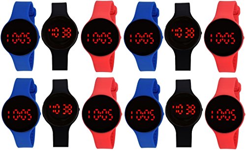 Pappi-Haunt Digital Black Dial Kids Watch (Combo of 12) - Genuine led Watches for Kids