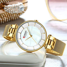 Load image into Gallery viewer, Curren CR-9056-Gold White Analog Watch - for Girls
