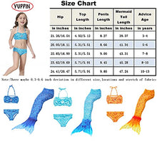Load image into Gallery viewer, YUPPIN 3 Pcs Kids Swimsuit Mermaid Tails for Swimming for Girls Bikini Costume Sets Blue-Green
