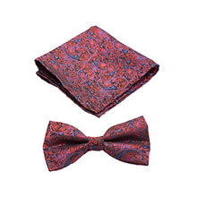 Load image into Gallery viewer, To The Nines Men&#39;s Bow Tie and Matching Pocket Square (Red)
