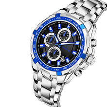 Load image into Gallery viewer, DUKE Chronograph Men&#39;s Watch (Black Dial Silver Colored Strap)
